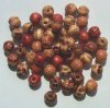 50 10mm (3mm Hole) Patterned Round Wood Beads
